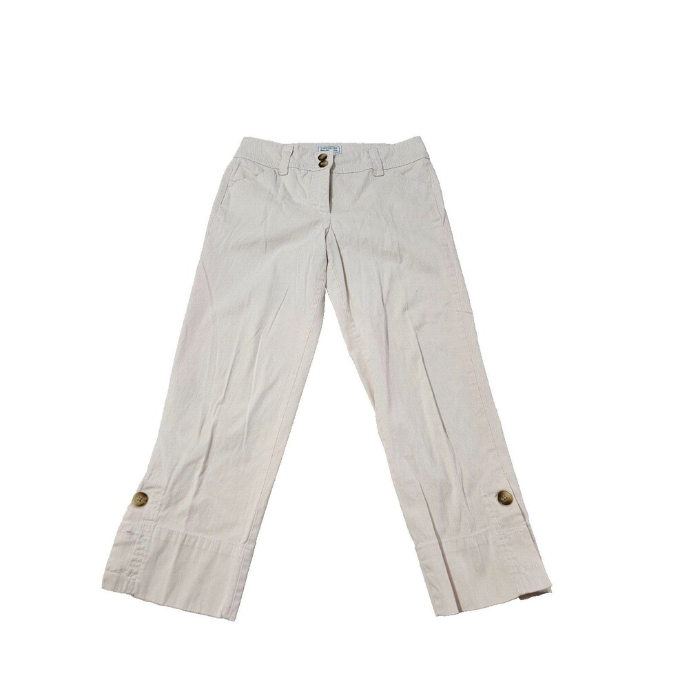 Charter Club Women's Cotton Classic Fit White Cropped Capri Pants Size 6 Petites
